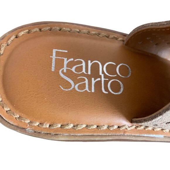 FRANCO SARTO Taupe Brown Delores Laser-Cut Women's Heeled Sandals Size 8.5M - Picture 9 of 9